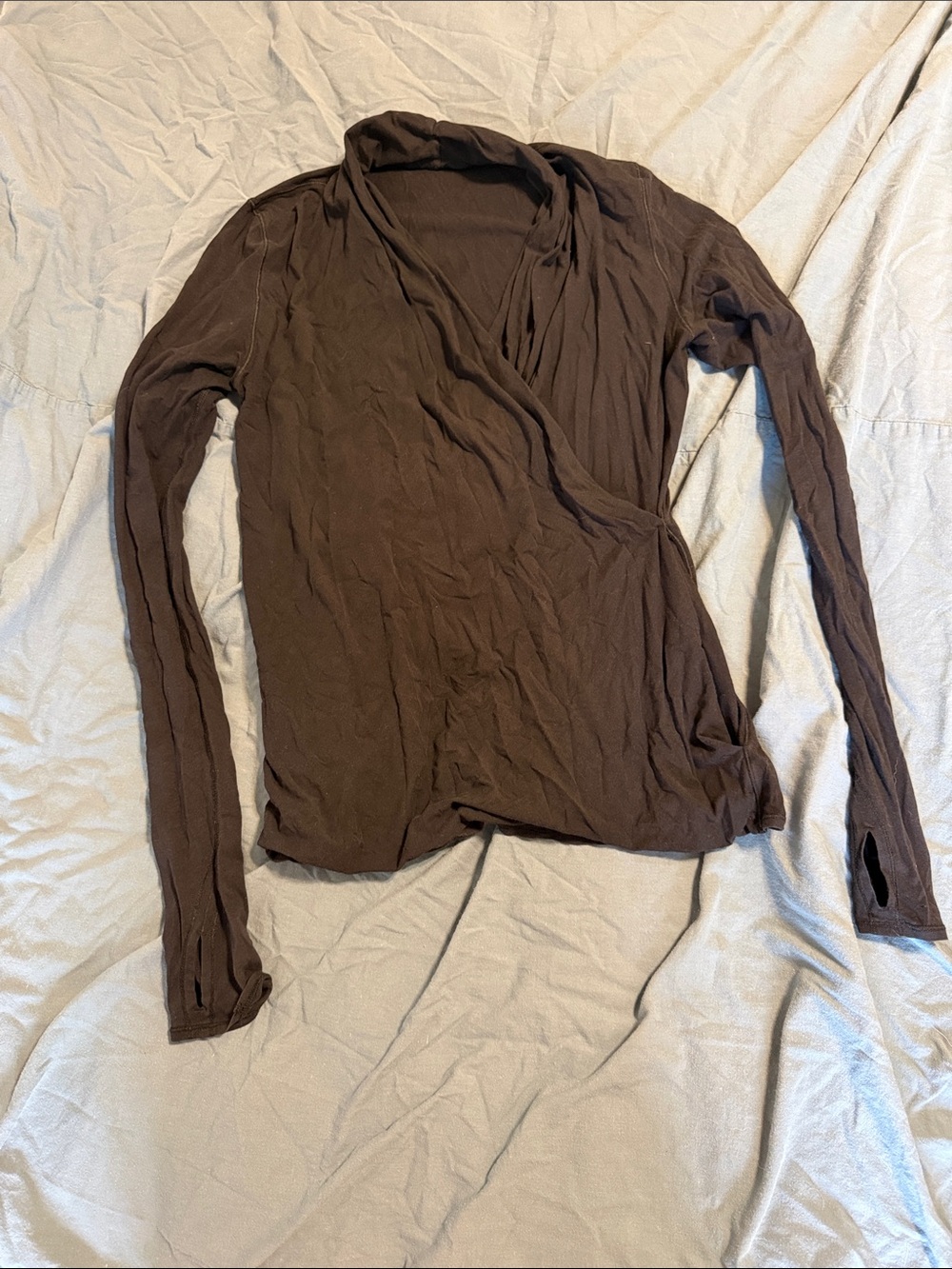 lululemon athletica Brown Long Sleeve Wrap Top